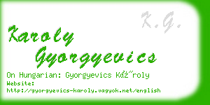 karoly gyorgyevics business card